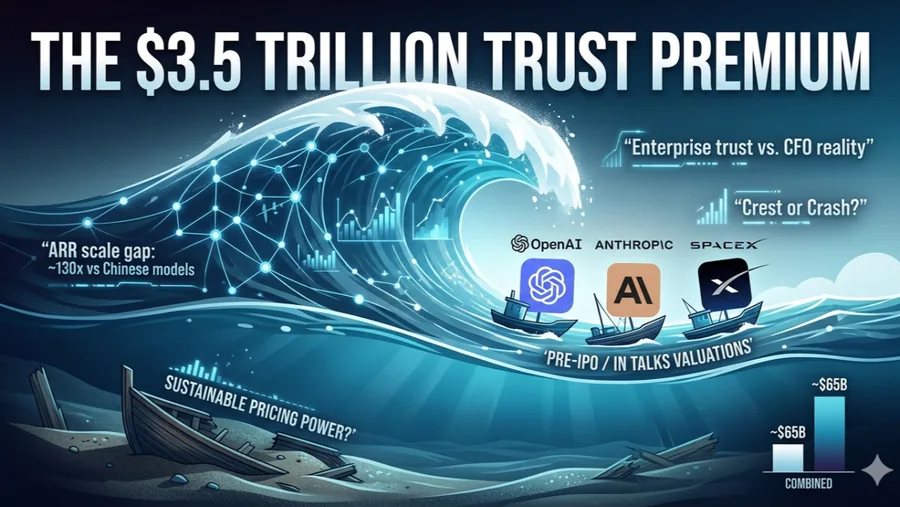 AI's $3.5 Trillion Trust Premium: Three IPOs, Three Open Questions.